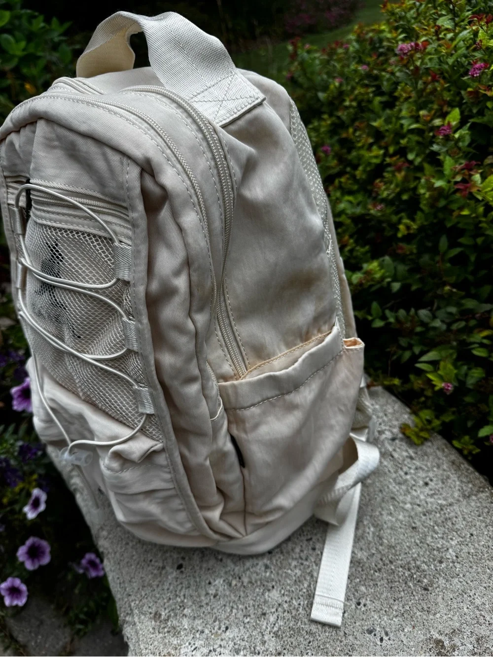 Kangol Cream Casual Daypack with Front Mesh Panel